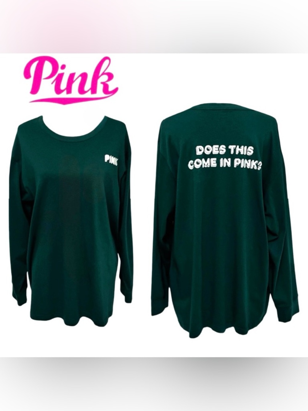 NWT VS✨ PINK✨CAMPUS COTTON LONG-SLEEVE TEE